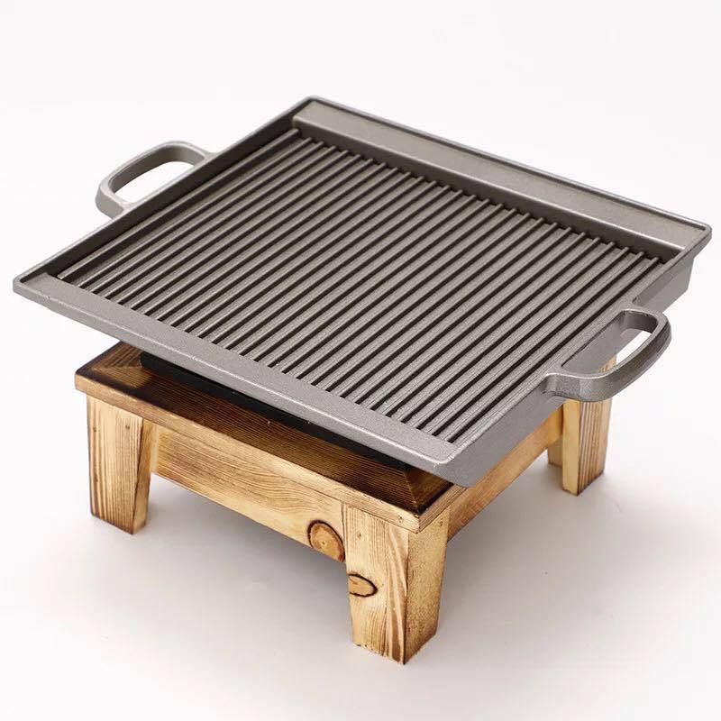 Grill rectangulaire binaural à rayures Grill rond à carreaux