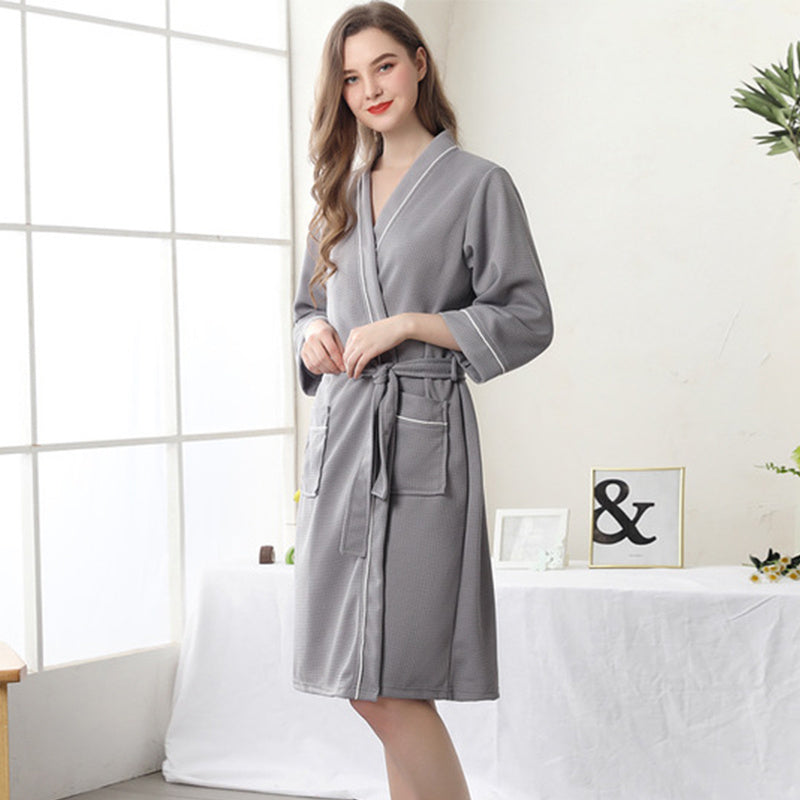 Bathrobe Three-quarter Sleeve Absorbent Quick-drying Pajamas