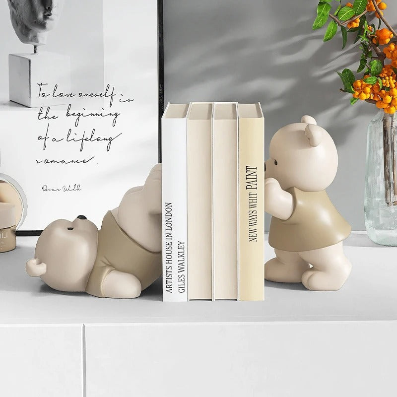 Healing Bear Bookend Ornaments Office Desk Surface Panel Decorations