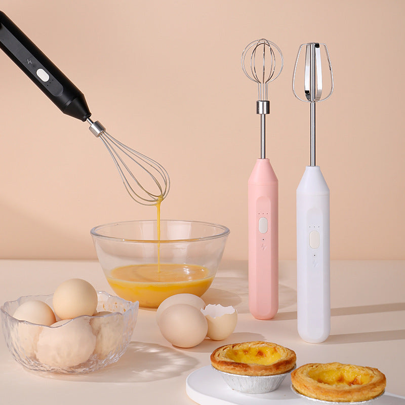 USB Rechargeable Egg Beater And Milk Frother, Electric Frothing And Mixing Device For Coffee, Milk