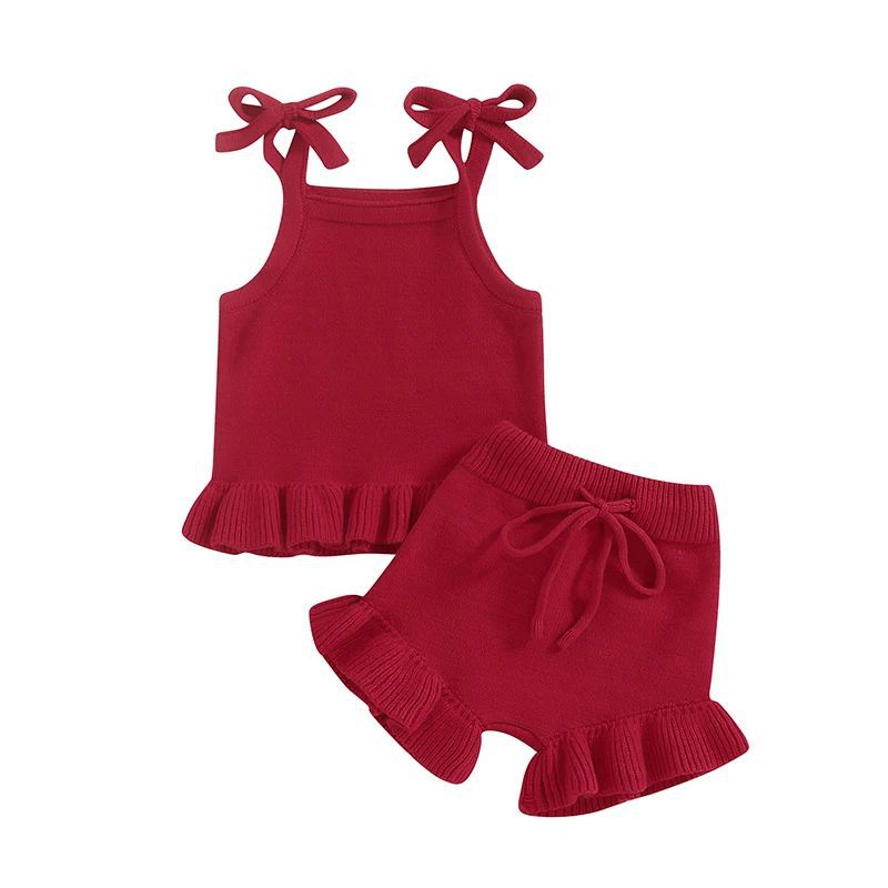 Ensemble de vêtements short tricoté pour bébé fille