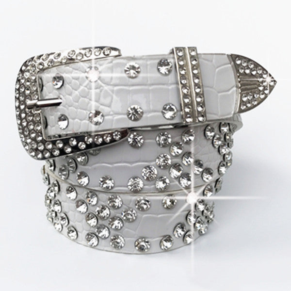 Fashion Women's Belt Rhinestone Decoration Wide Jeans Versatile Fashionable