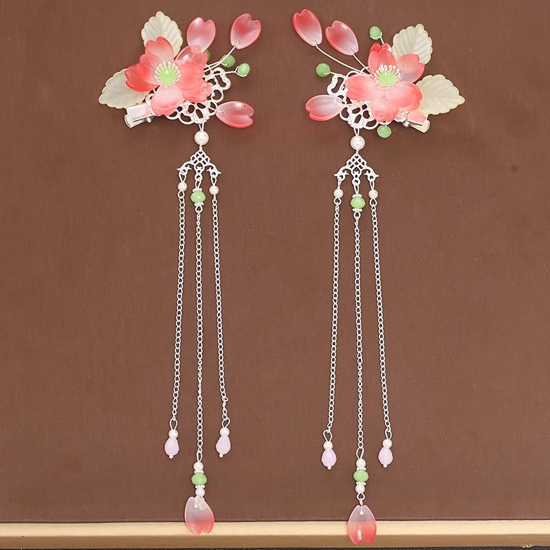 Ensemble d'accessoires pour cheveux en forme de fleur à pompons et à pas de secousse pour femmes