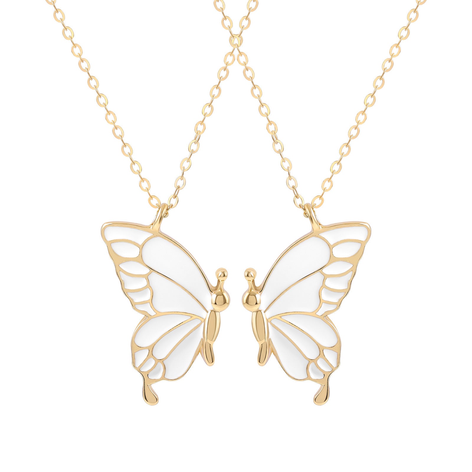 Une paire de colliers papillon détachables pour couple