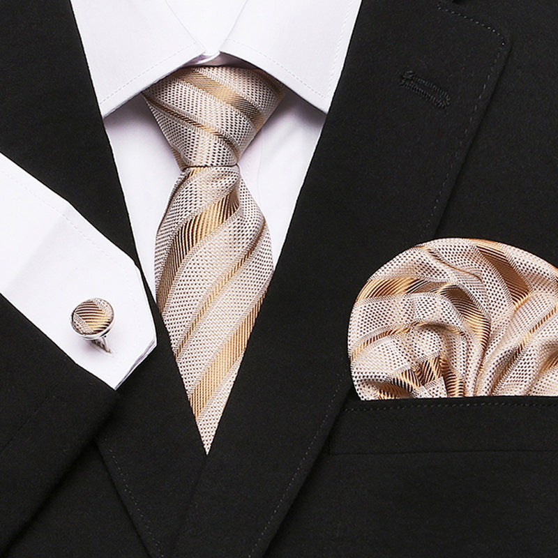 Men's Fashion Simple Cashew Flower Tie Three Pieces Set