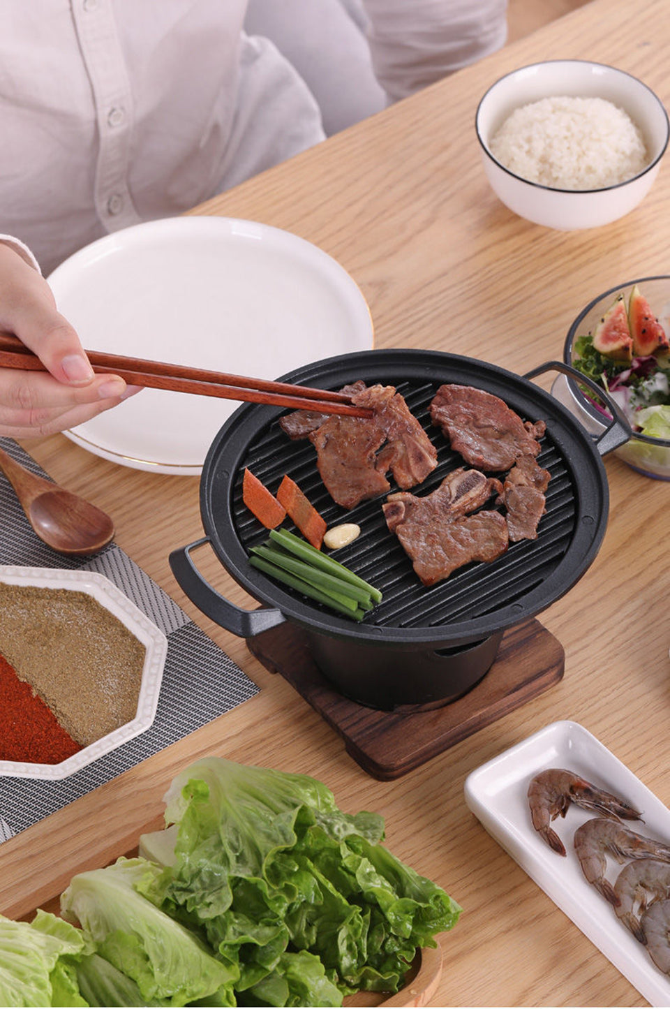Mini barbecue, réchaud à alcool, barbecue de table sans fumée, outils de cuisson pour rôtir la viande
