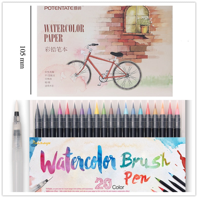 20 color watercolor soft brush set