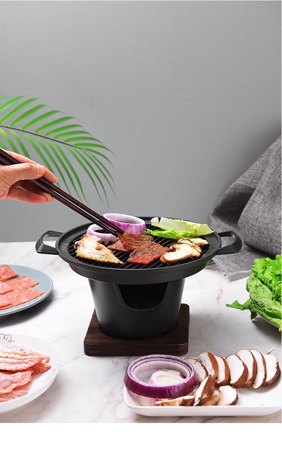 Mini barbecue, réchaud à alcool, barbecue de table sans fumée, outils de cuisson pour rôtir la viande