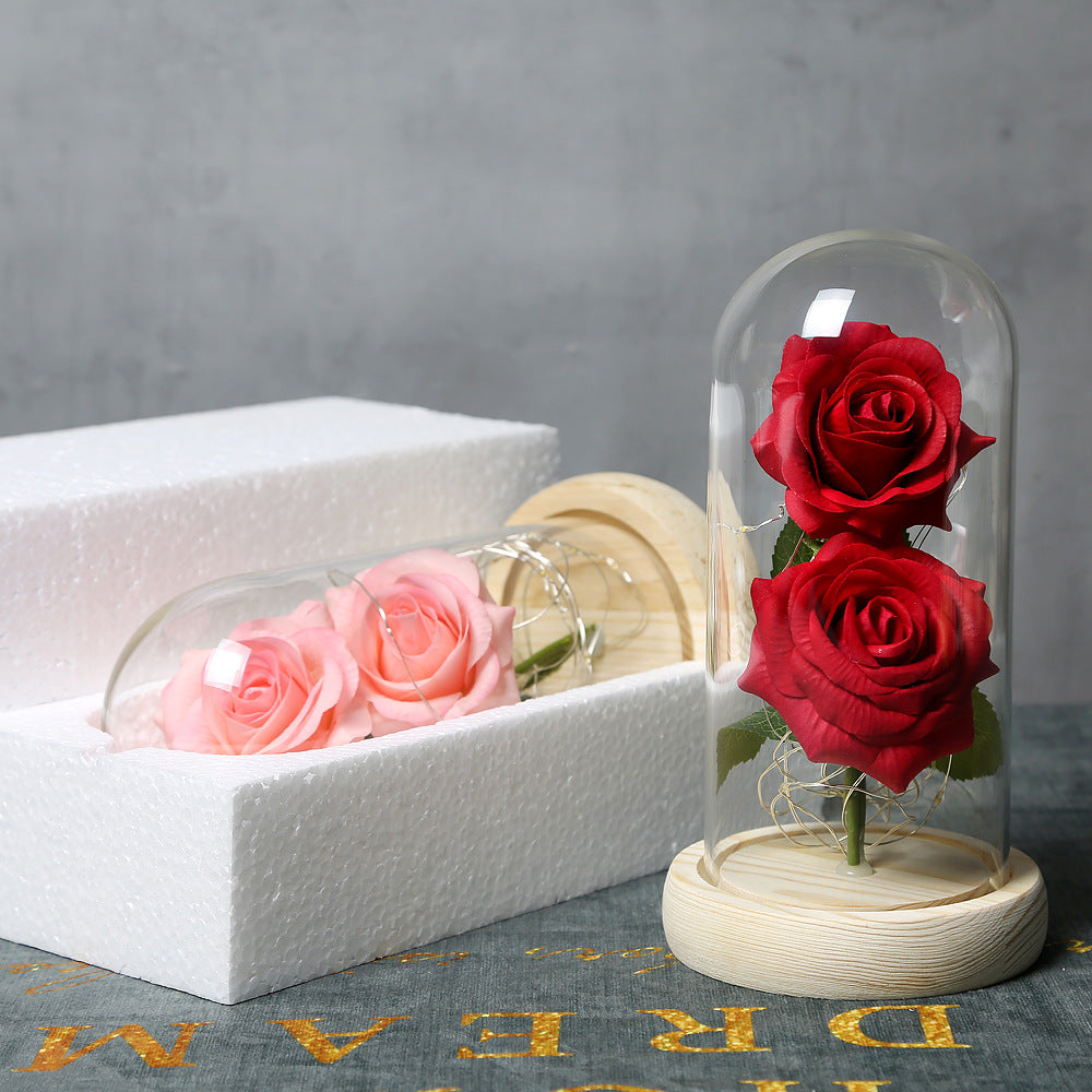 Valentine's Day Gift Simulation Gold-foil Roses Lighting Ornaments