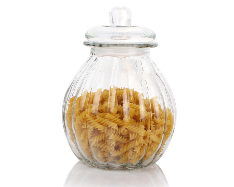 Pumpkin storage tank jar sealed pot glass dried fruit bottle tea candy sauce
