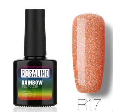 Sans clous, longue tenue, non toxique, vernis à ongles, colle de photothérapie ROSALIND, système arc-en-ciel étoilé.