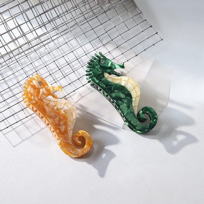 Accessoires de coiffure Pince en acétate en forme de tête d'hippocampe Exquise