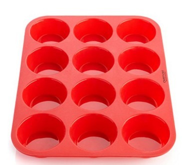 Molde de silicona para 12 muffins y cupcakes