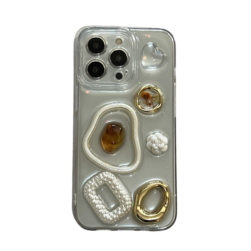 Retro Special-shaped Gem Epoxy Phone Case All-inclusive Drop-resistant Protective Cover