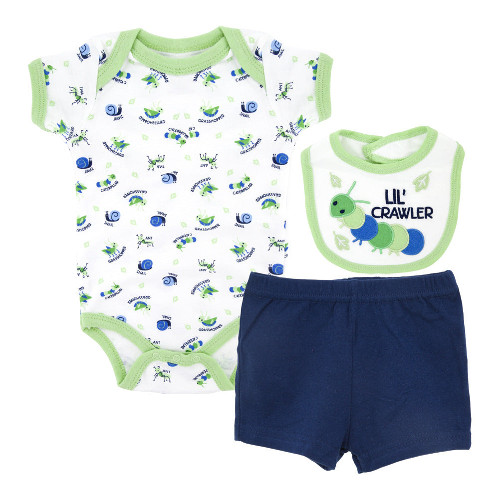 Baby suit three piece cartoon short sleeve summer sui