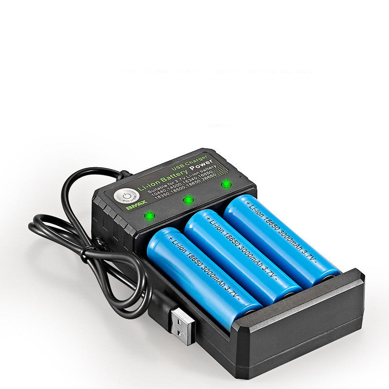 Lithium Battery Charger 3-slot USB Charging Stand