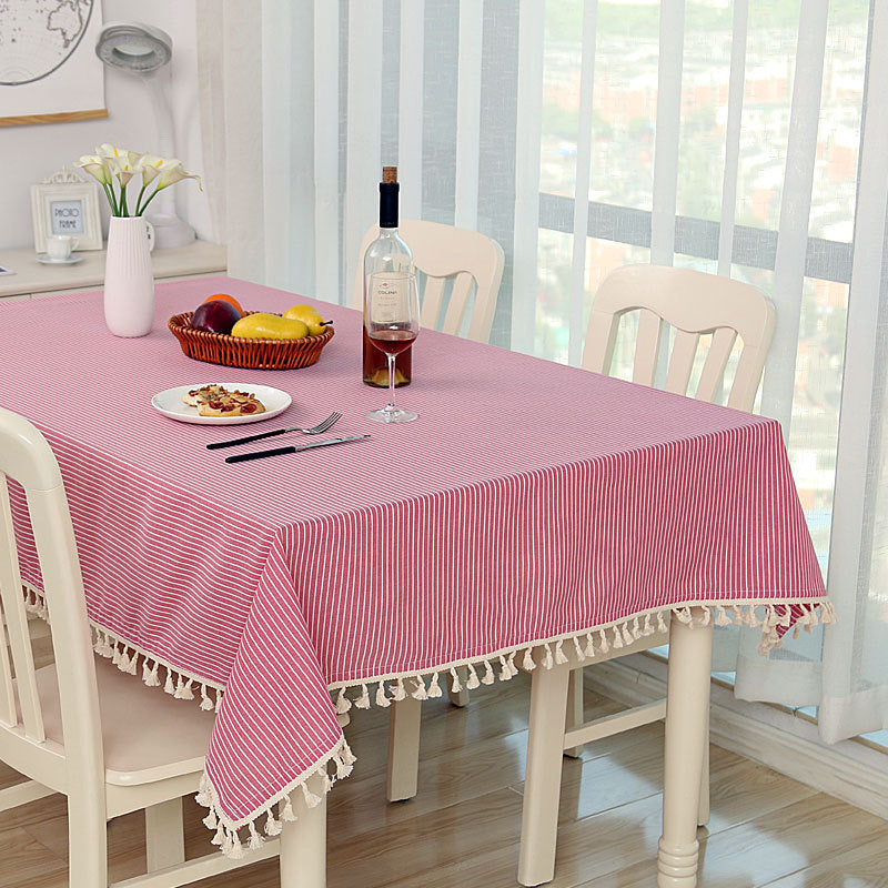 Cotton And Linen Round Table Rectangular Garden Tablecloth