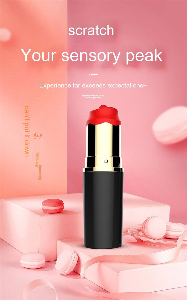 Vibromasseur féminin rouge à lèvres