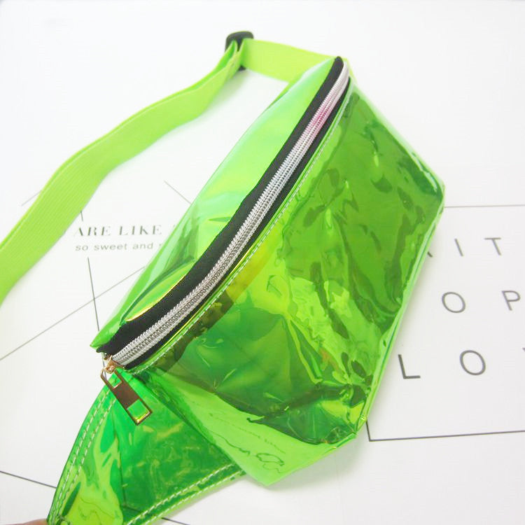 Laser transparent waist bag beach bag women's Messenger bag sports running multi-function cashier chest bag