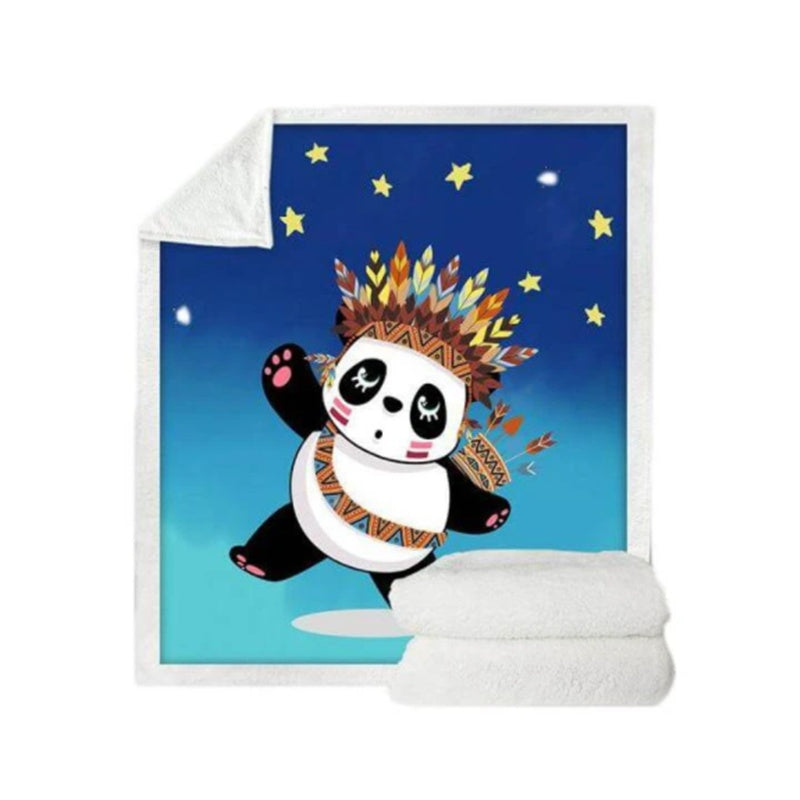 Couverture en flanelle motif panda