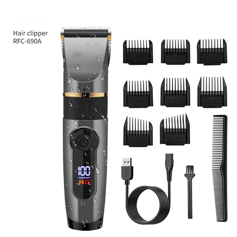 Ceramic Blade Washing Liquid Crystal Display Electric Hair Clipper