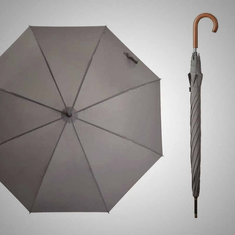 British Retro Business Umbrella Wooden Handle Straight Automatic Umbrella
