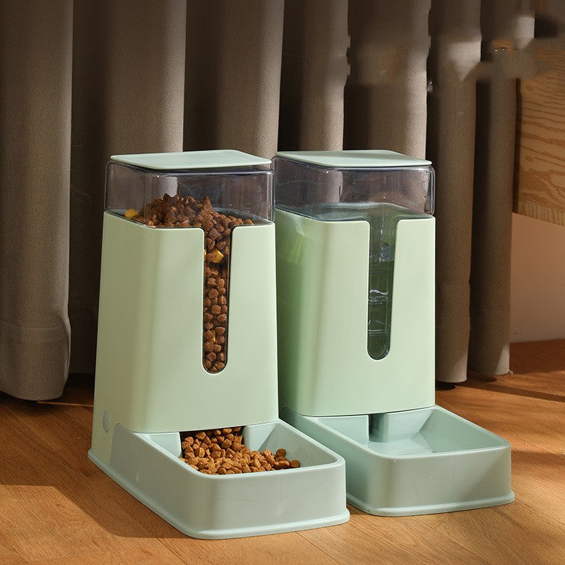 Distributeur automatique d'eau et de nourriture double gamelle pour animaux de compagnie