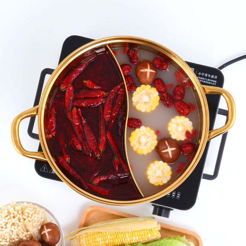 Titanium Plating Stainless Steel Mandarin Duck Hot Pot