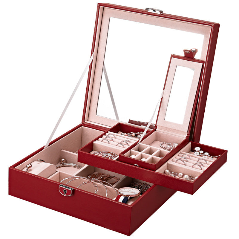 Boîte de rangement à bijoux de style européen avec serrure