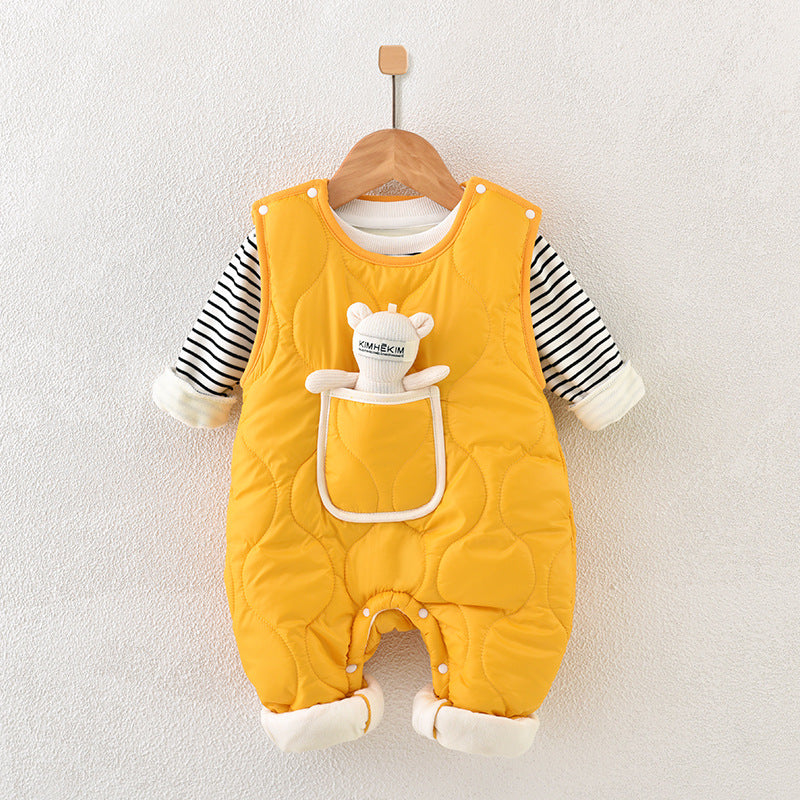 Newborn Cotton Coat Set Fleece-lined Thickened