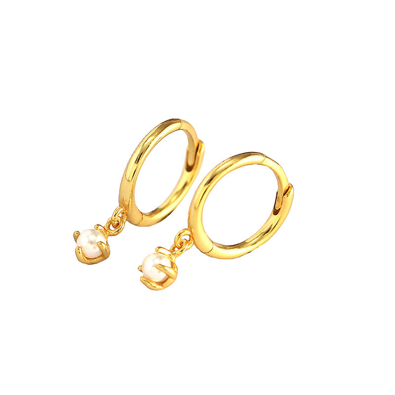 Boucles d'oreilles minimalistes en perle pour femmes