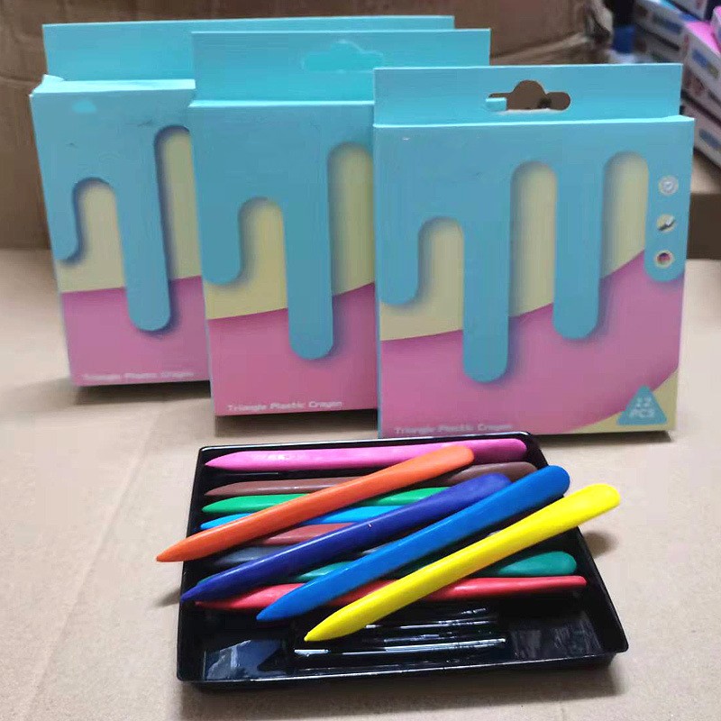 Children's Drawing Art Pen Plastic Crayon Washable Not Dirty Hand Crayon