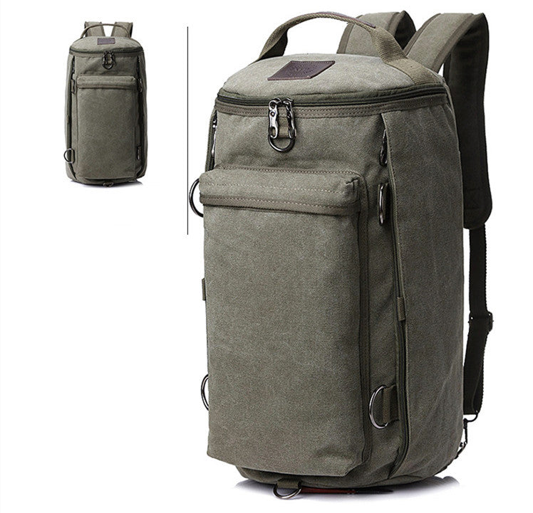 Men's canvas multifunctional large-capacity backpack