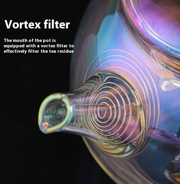 Théière en verre doré et argenté, à filtre intégré, résistant à la chaleur