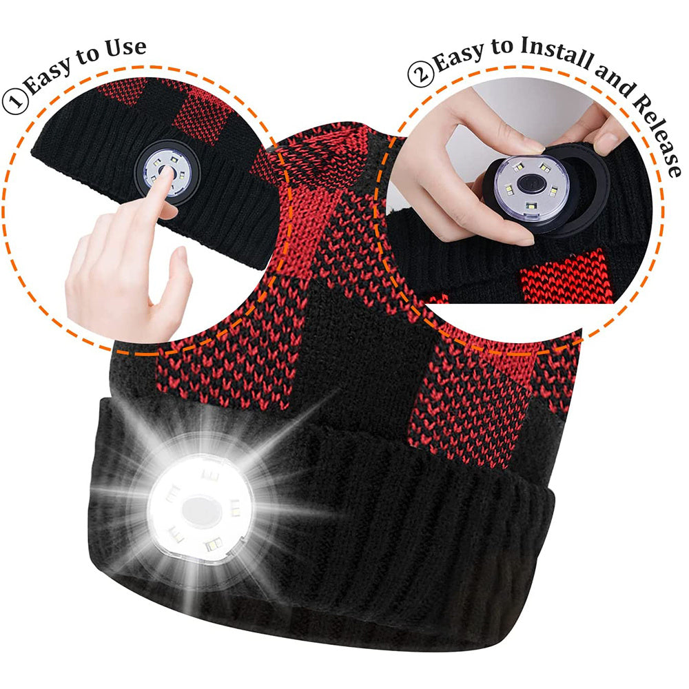 Bluetooth 5.0 Binaural Stereo LED Knitted Hat