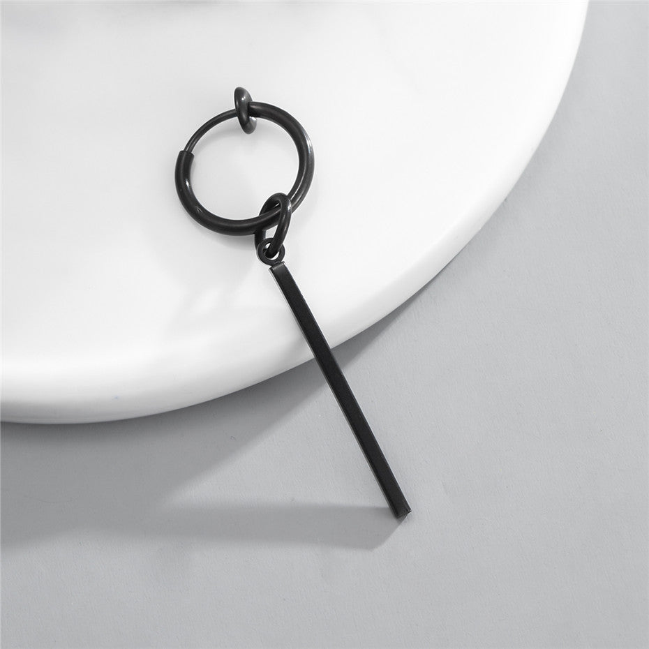 Boucles d'oreilles créoles en acier titane pour hommes et femmes