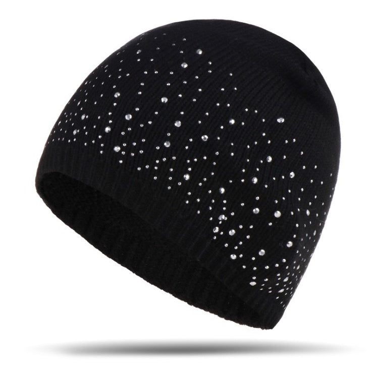 Europe et États-Unis nouveau dames multi-couleur point drill tête chapeau tricoté automne et hiver chapeau tricoté chaud laine chapeau