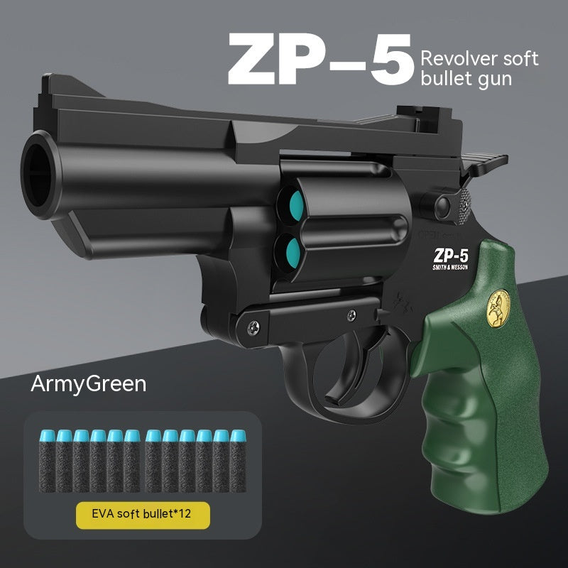 Children's Left-wheel Soft Bullet Gun Continuous Pistol Toy Smashing Gun Simulation Boy
