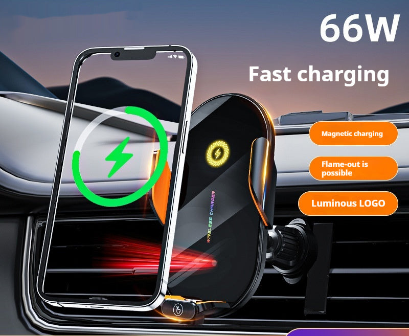 Support de téléphone portable de voiture 66W avec chargeur sans fil et prise électrique sans fil fixe