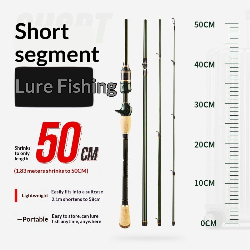 Carbon Spinning Rod With Pistol Grip Portable Sectioned Fishing