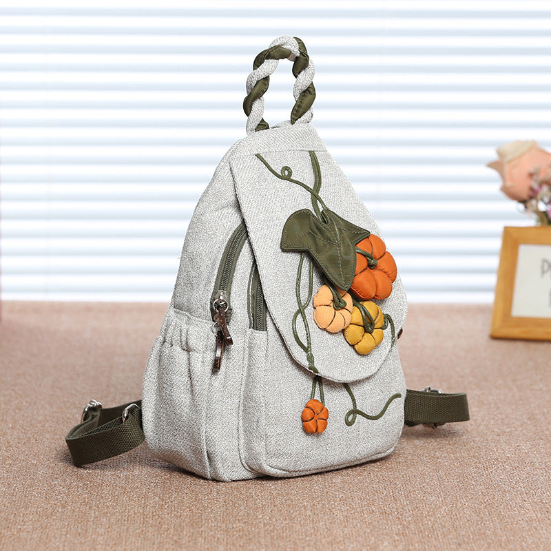 Female art small travel backpack chest bag