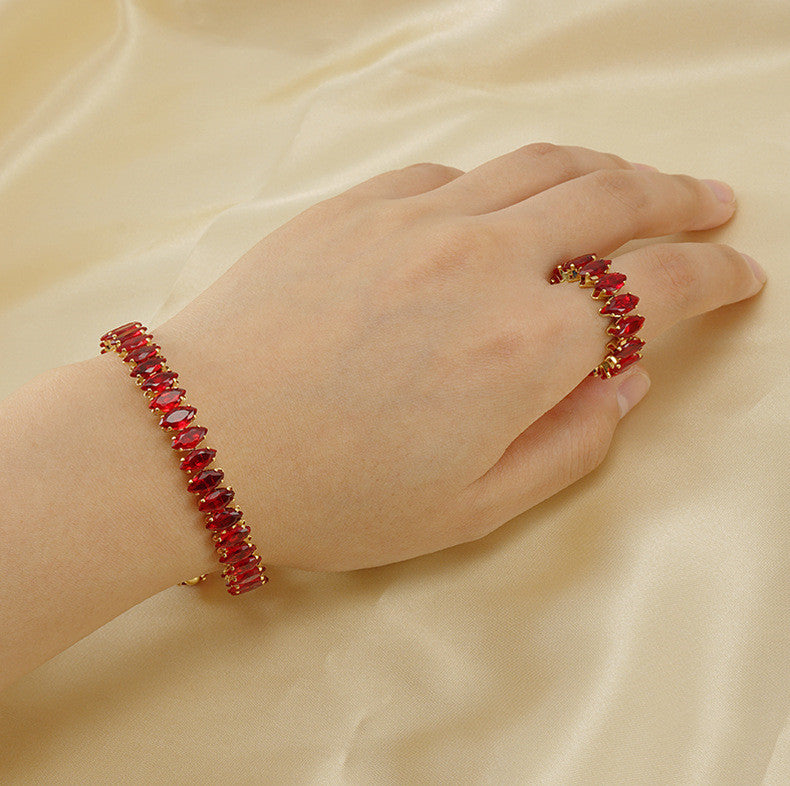 Stainless Steel Zircon Bracelet 18K Fashion