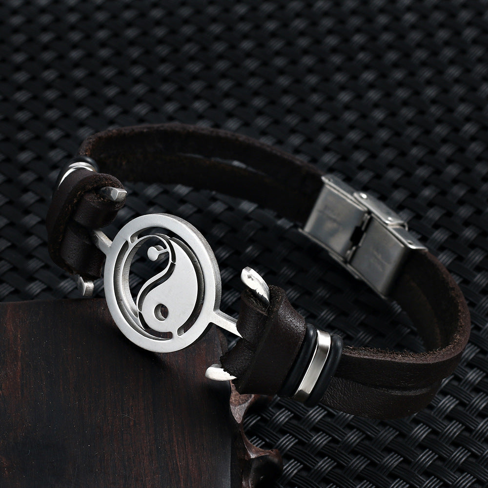 Titanium steel bracelet men stainless steel Tai Taoism