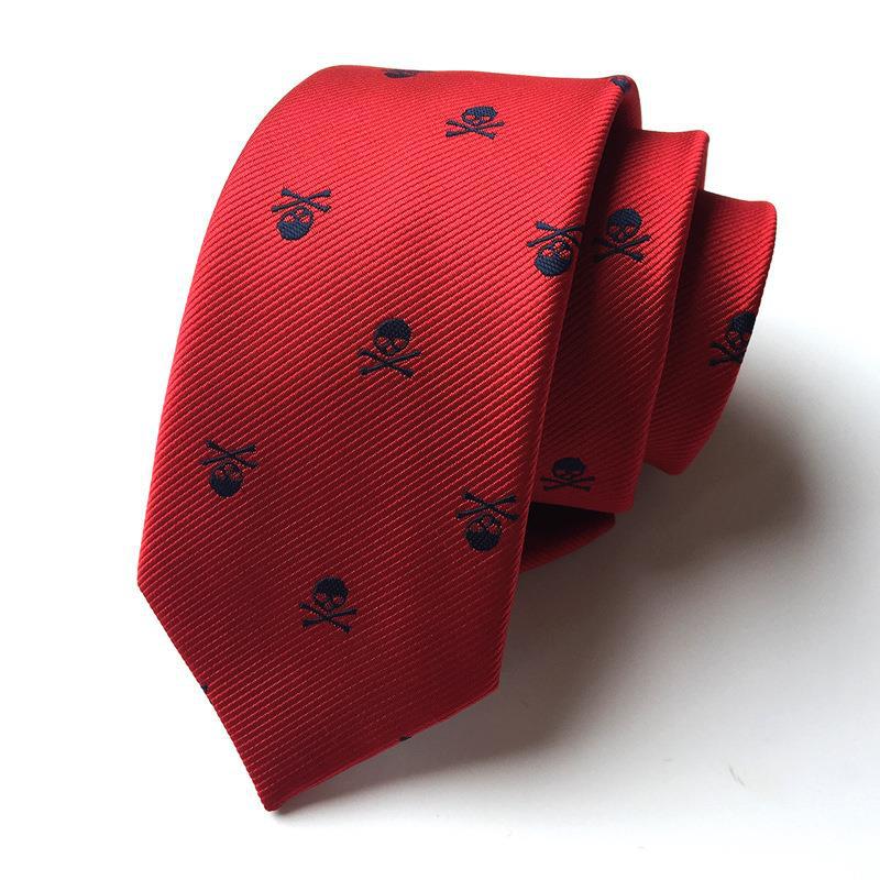 New 6cm Narrow Version Skull Head Halloween Tie