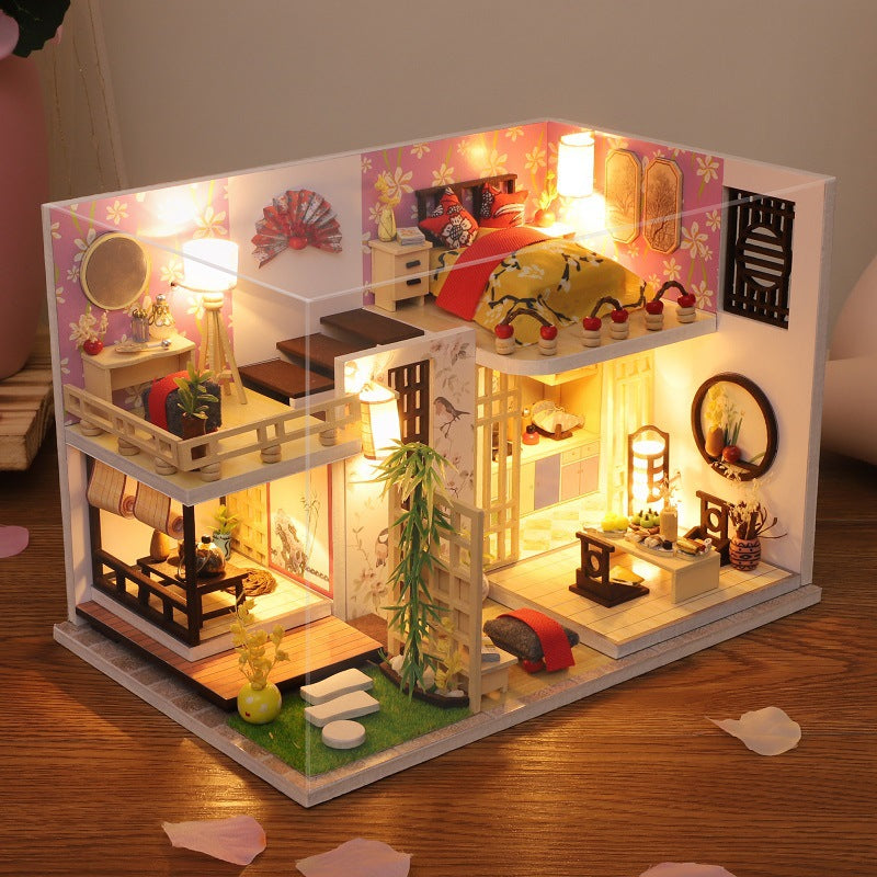 Cottage Bambou Érable Petite Maison en Bois Duplex Loft Villa Maquette