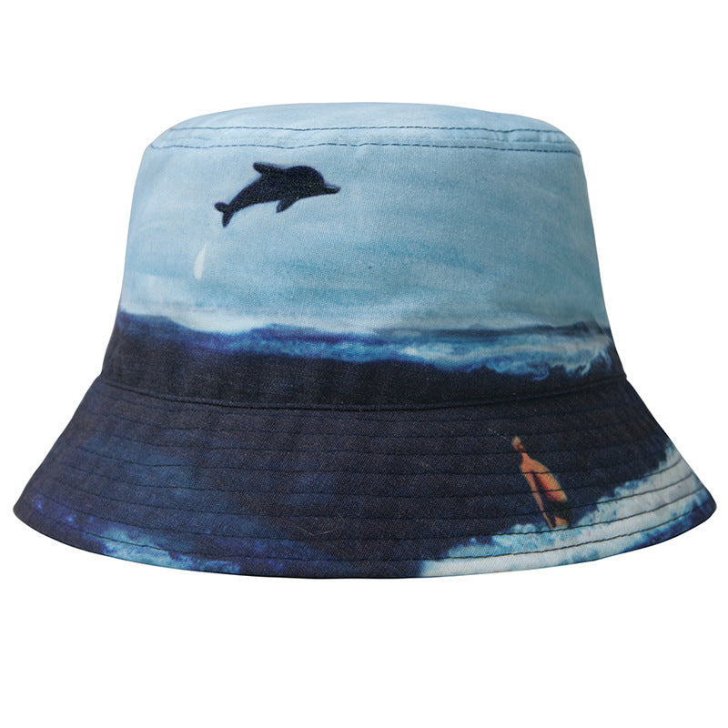 Summer canvas print fisherman hat