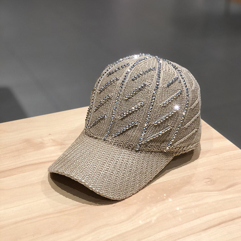 Mesh Knitted Baseball Cap With Drill