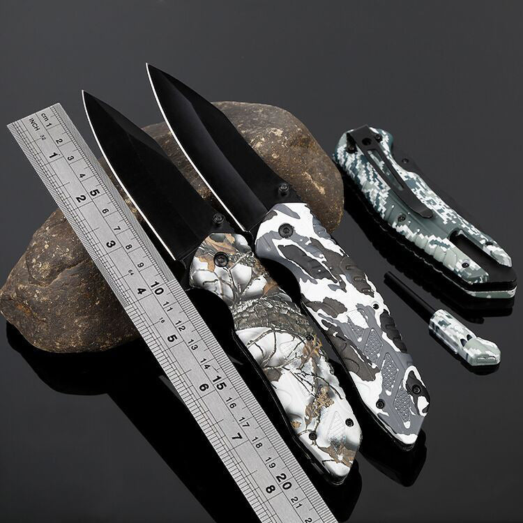 Couteau pliant de survie à haute dureté en silex, couteau d'extérieur