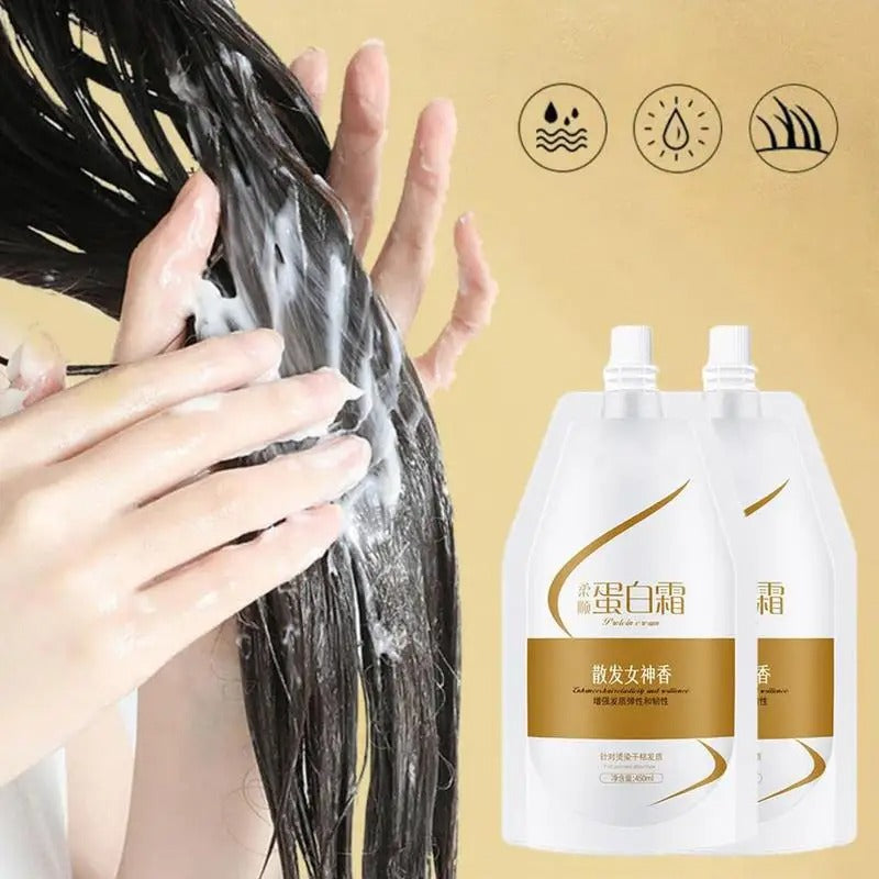 Après-shampoing réparateur cheveux colorés sans rinçage et sans vapeur, douceur parfumée