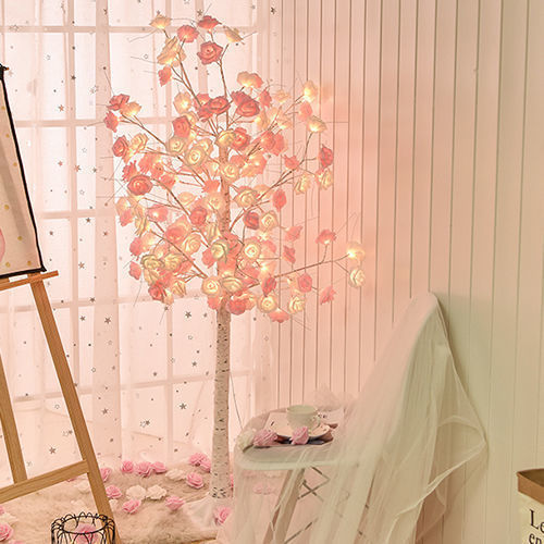 Lampe sapin de Noël Rose Scintillante